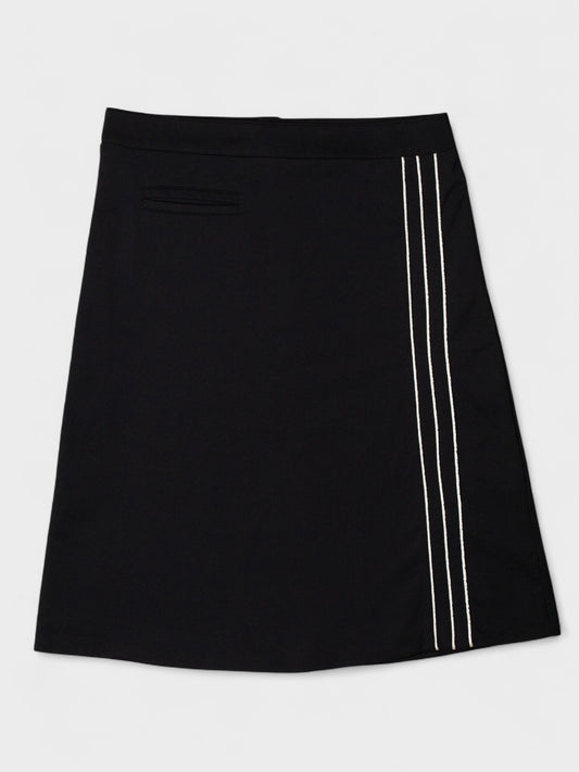 Y-3 - A/W 2006 - three stripes midi skirt (black) - size XS