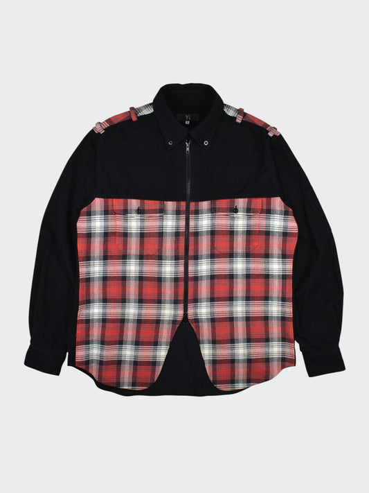Y's - A/W 2009 - military cropped flannel check shirt - men's size 5