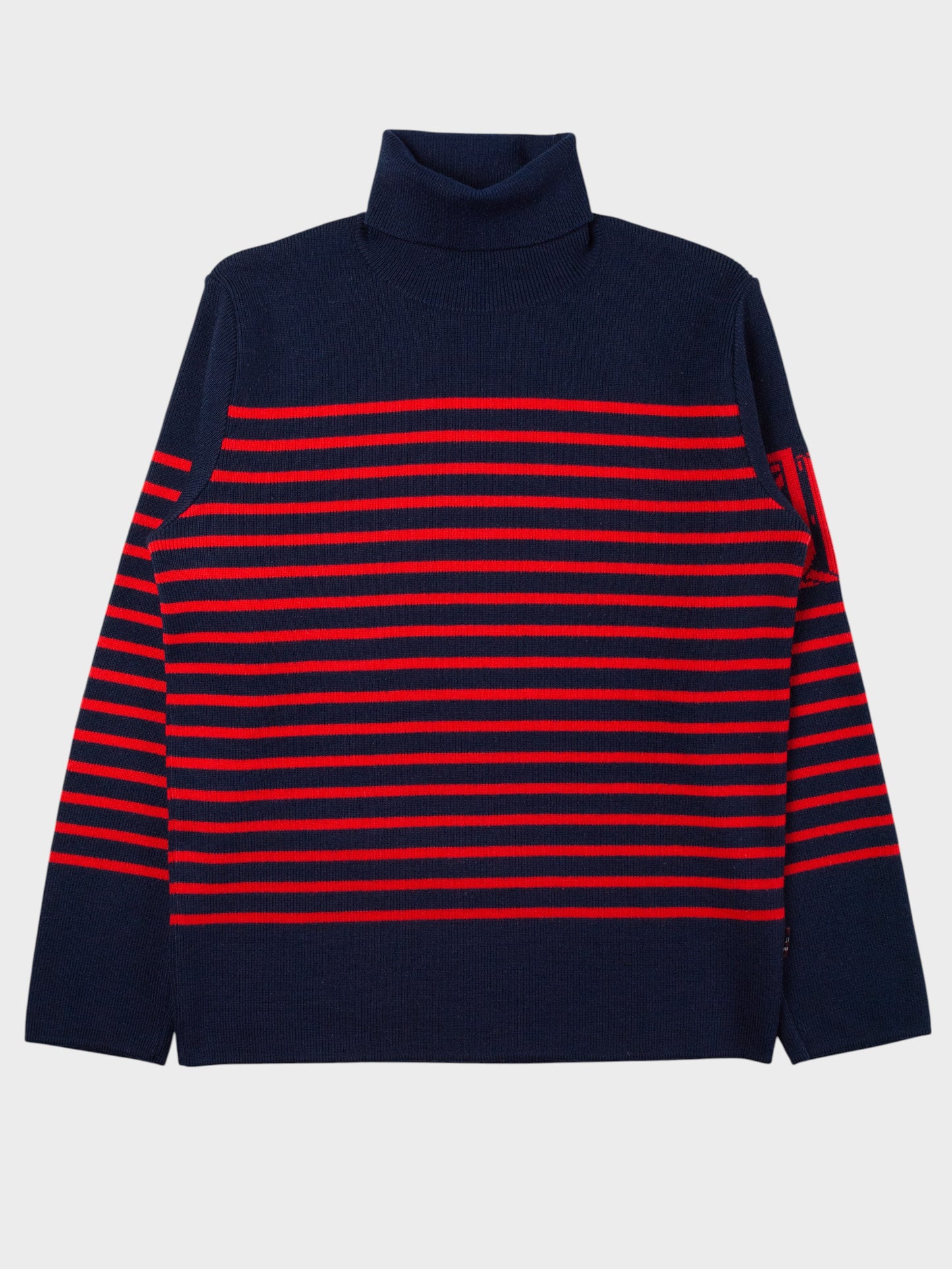 JPG.Jean's - (vintage) - striped knit turtleneck (navy) - men's size XL