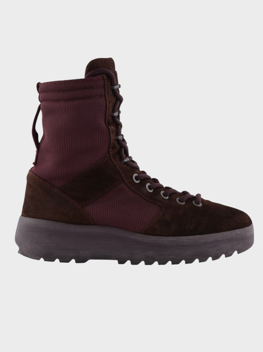 YEEZY Season 6 (2018) - Thick Suede and Nylon Military Boot (Oxblood) - size 42