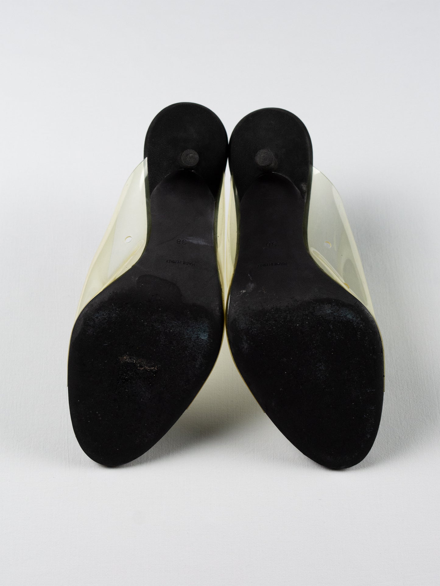 YEEZY Season 8 - Clear & Graphite Soft PVC Mule - 90mm heel - size 38