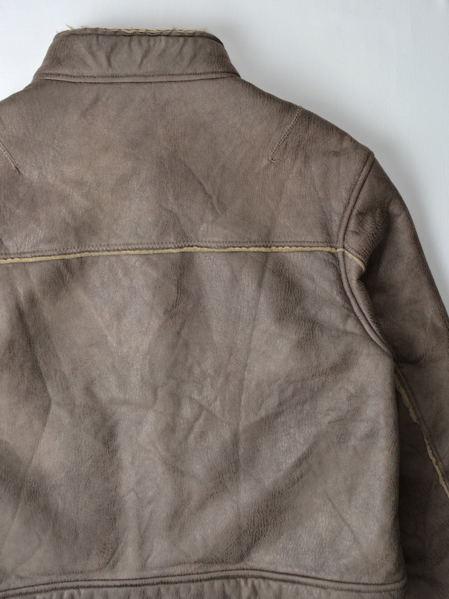 Gosha Rubchinskiy - A/W 2016 - faux leather shearling jacket (brown) - size L