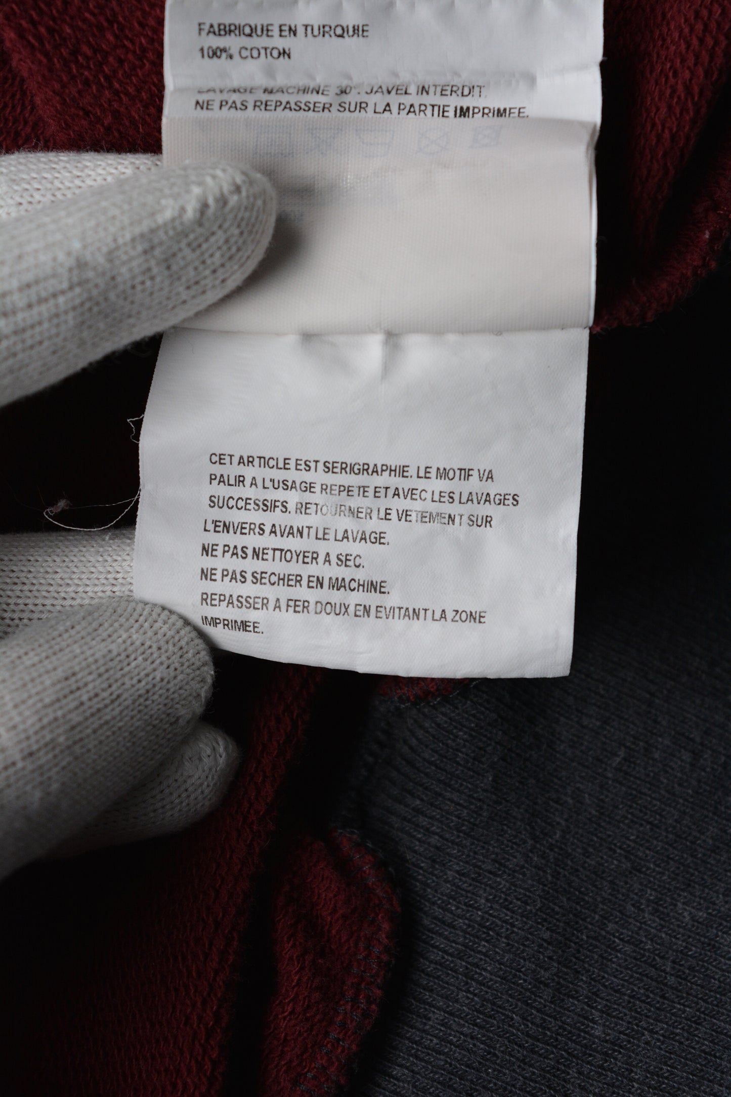 Gosha Rubchinskiy - S/S 2018 - combo hoodie (burgundy) - size S