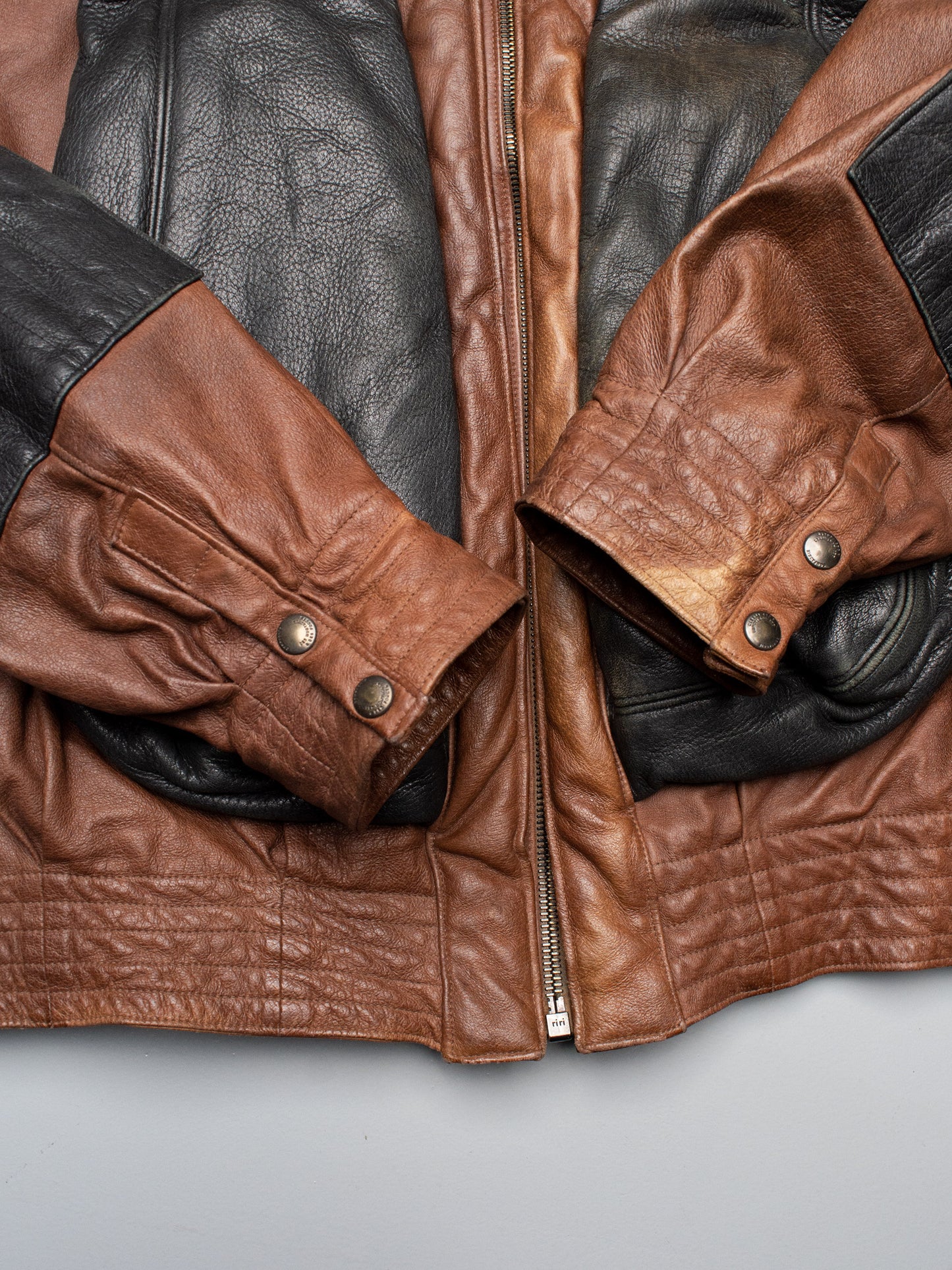 Marithé & François Girbaud - 1980s - life preserver leather jacket - size L