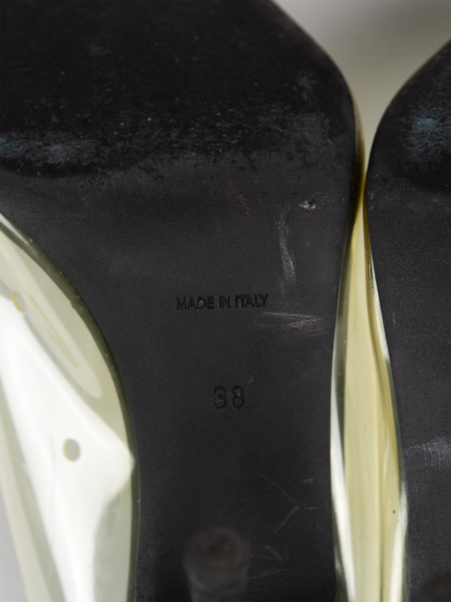 YEEZY Season 8 - Clear & Graphite Soft PVC Mule - 90mm heel - size 38