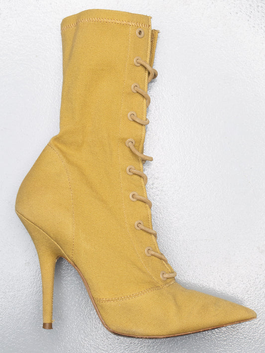 YEEZY Season 6 Dollar Stretch Canvas Lace Up Boot (110mm heel) - size 39