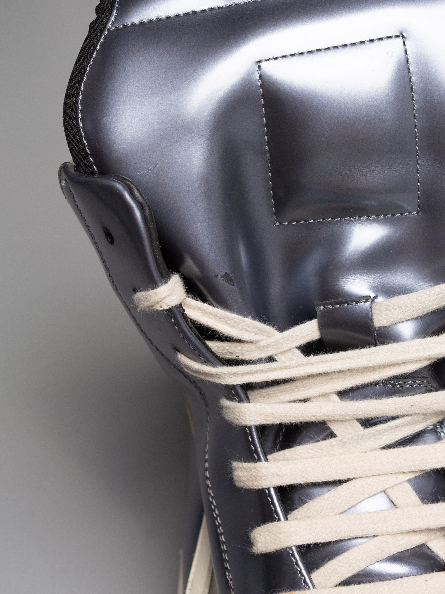 Rick Owens S/S 2015 Dirty Silver Geobasket - size 40