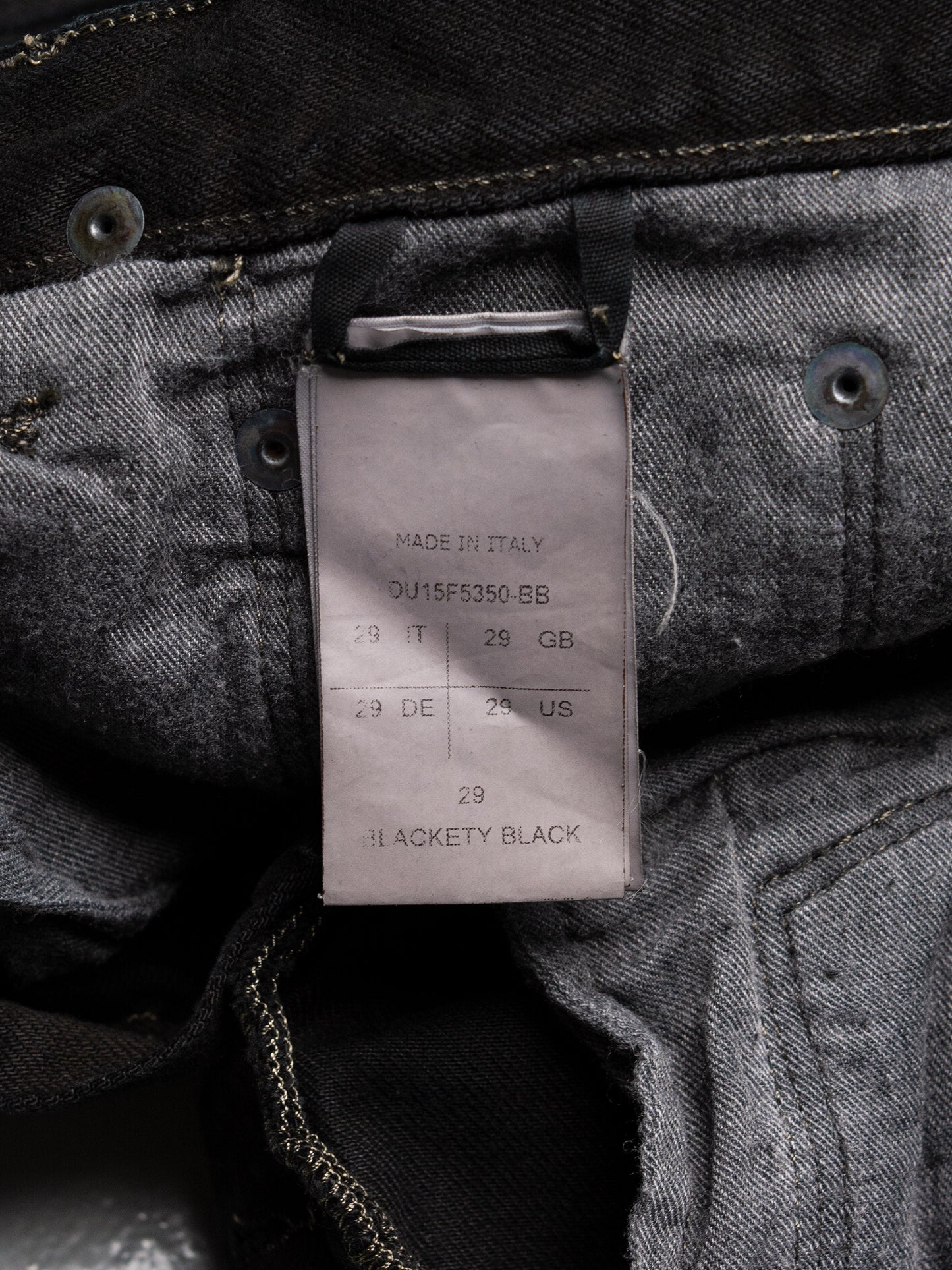 Rick Owens DRKSHDW - A/W 2015 - Detroit cut skinny fit jeans (Blackety Black) - size 29