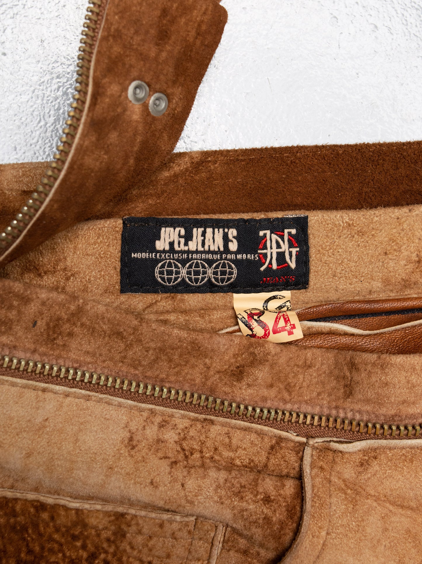 JPG.Jean's - (vintage) - men's belted cowhide leather pants - size 54