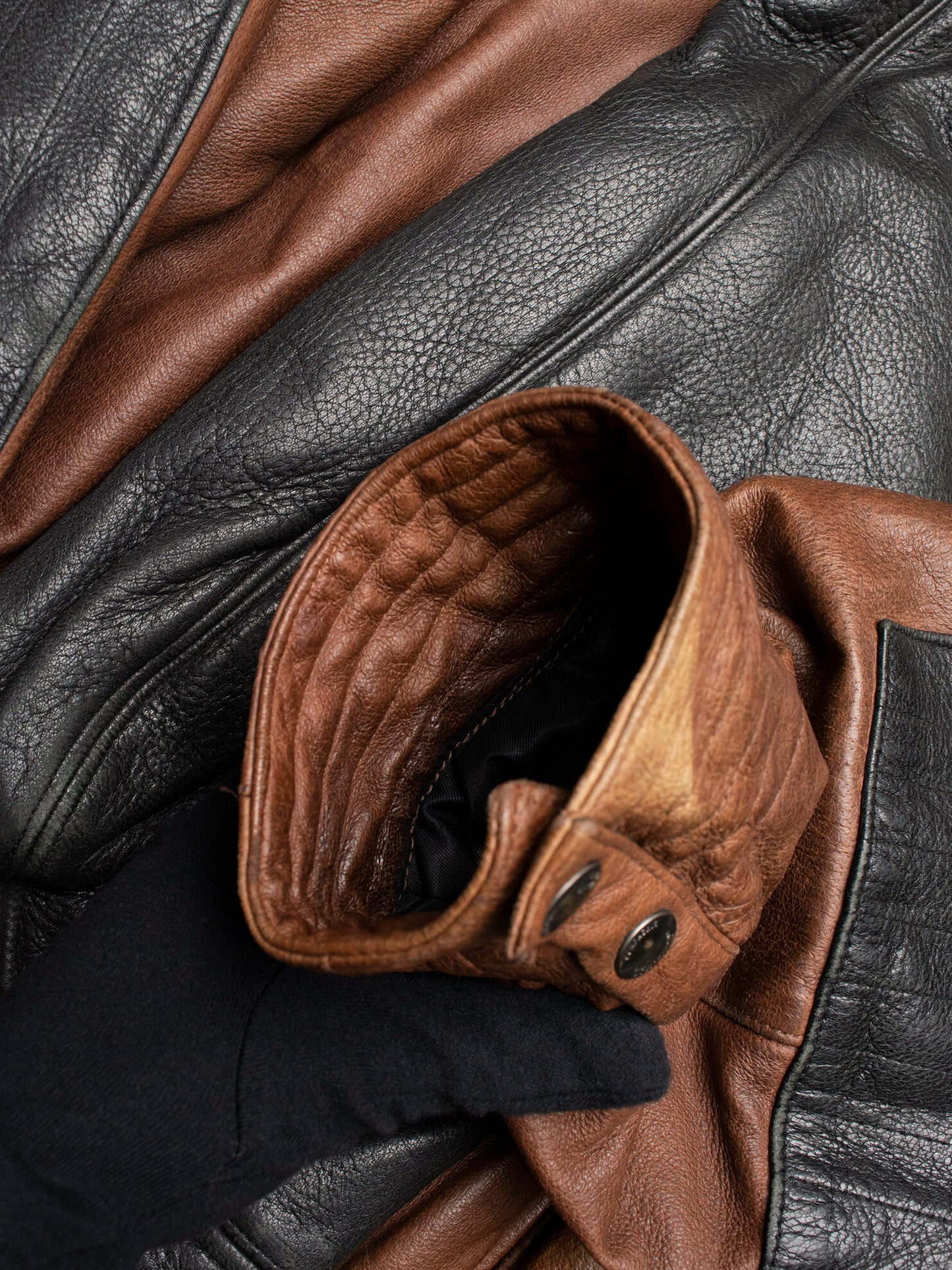 Marithé & François Girbaud - 1980s - life preserver leather jacket - size L