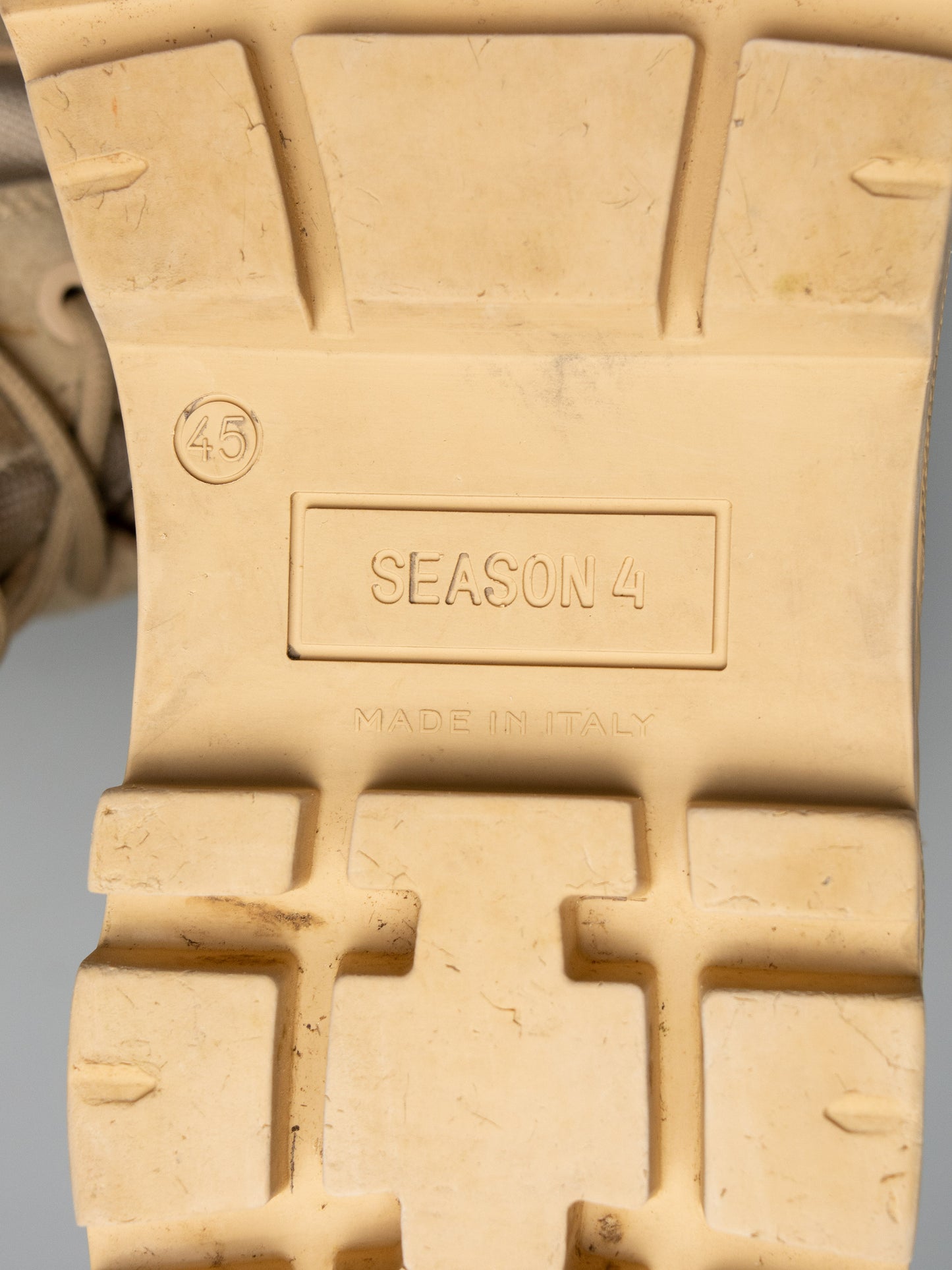 YEEZY Season 4 Nylon and Thick Suede Combat Boot (Sand) - size 45