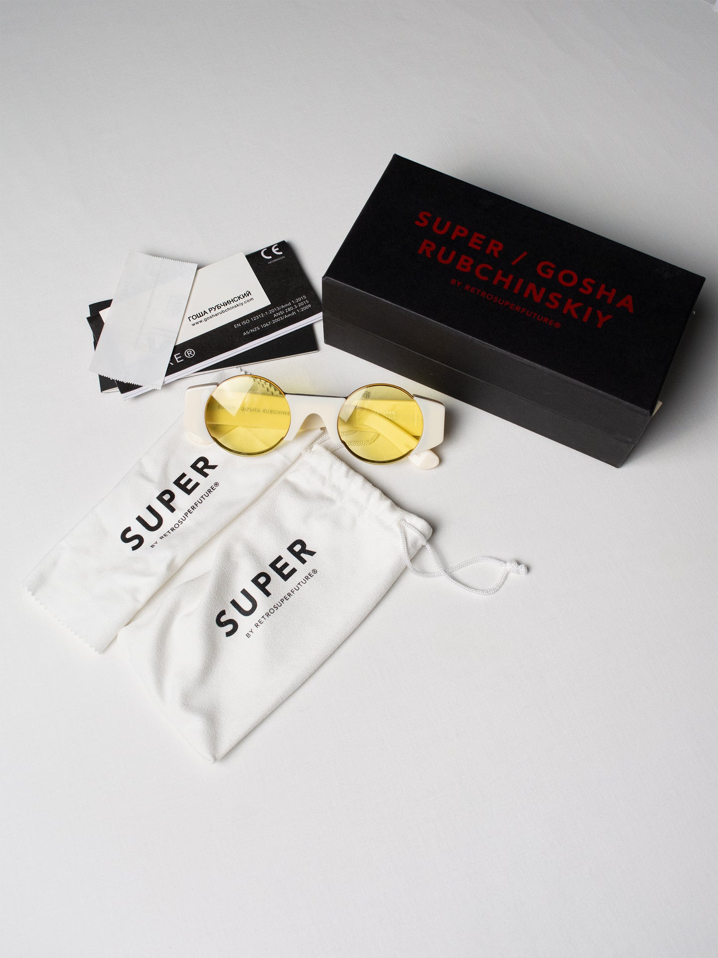 SUPER by Retrosuperfuture X Gosha Rubchinskiy - S/S 2017 - 0AQ sunglasses (white/yellow)