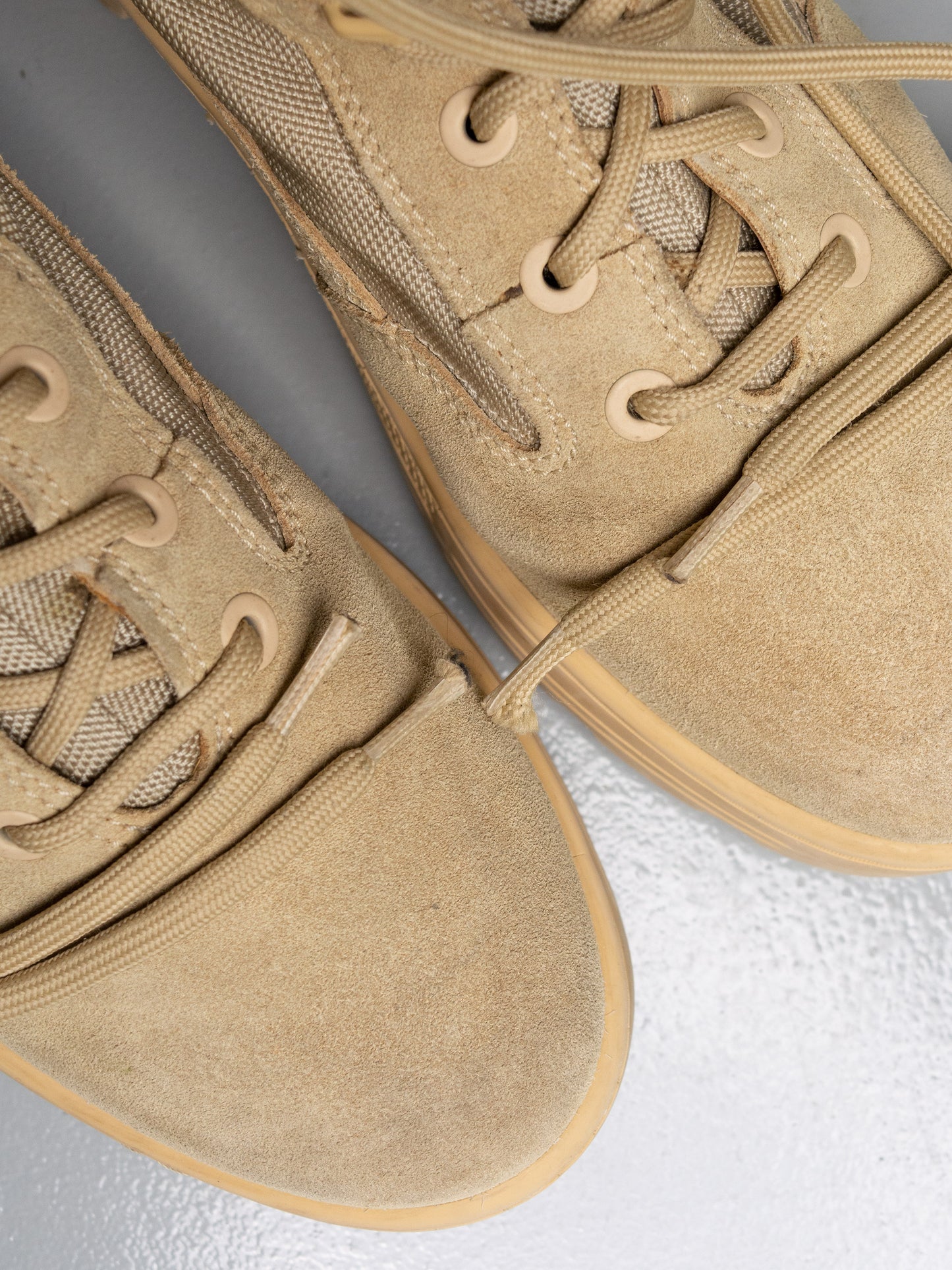YEEZY Season 4 Nylon and Thick Suede Combat Boot (Sand) - size 45