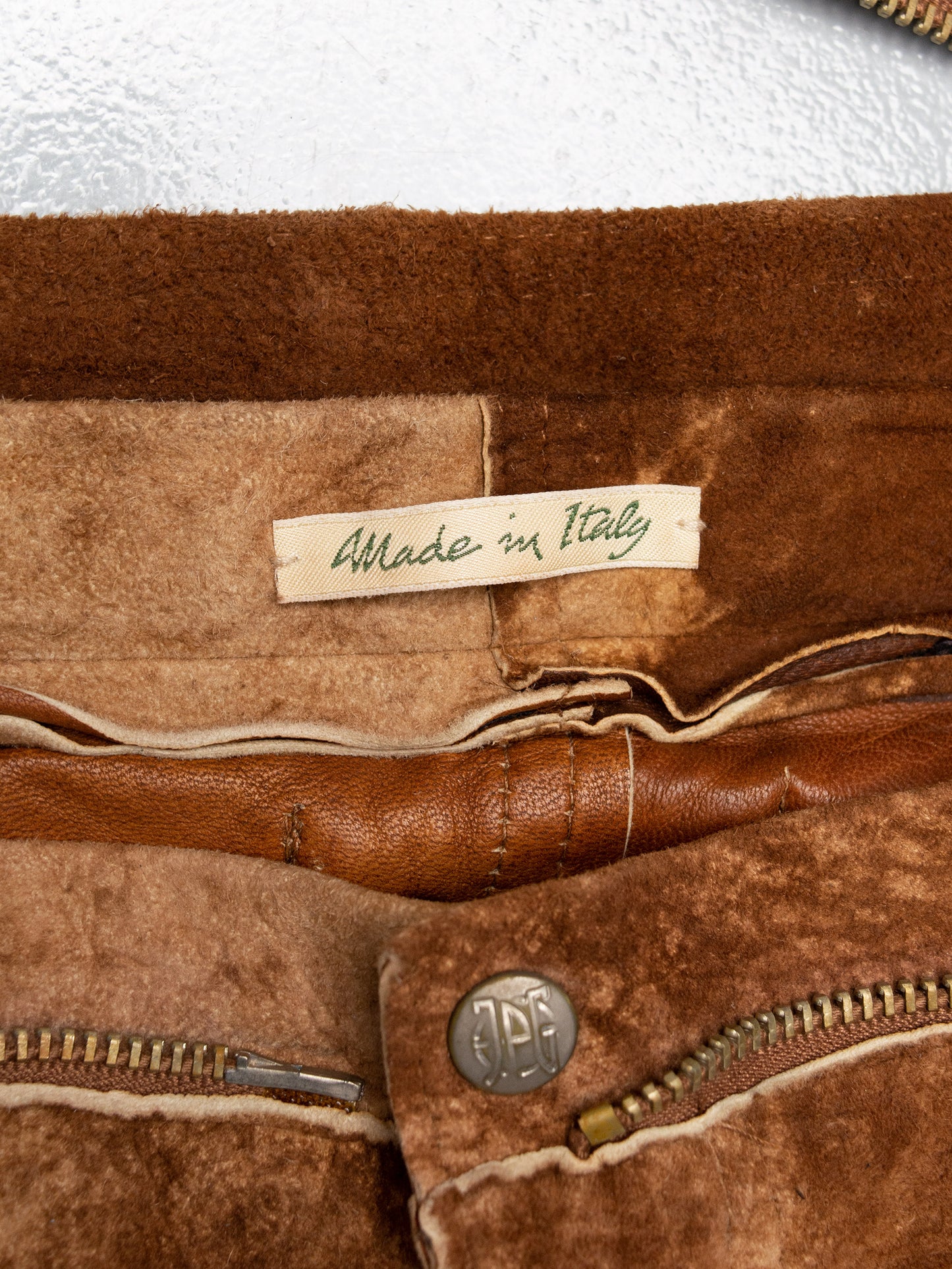 JPG.Jean's - (vintage) - men's belted cowhide leather pants - size 54