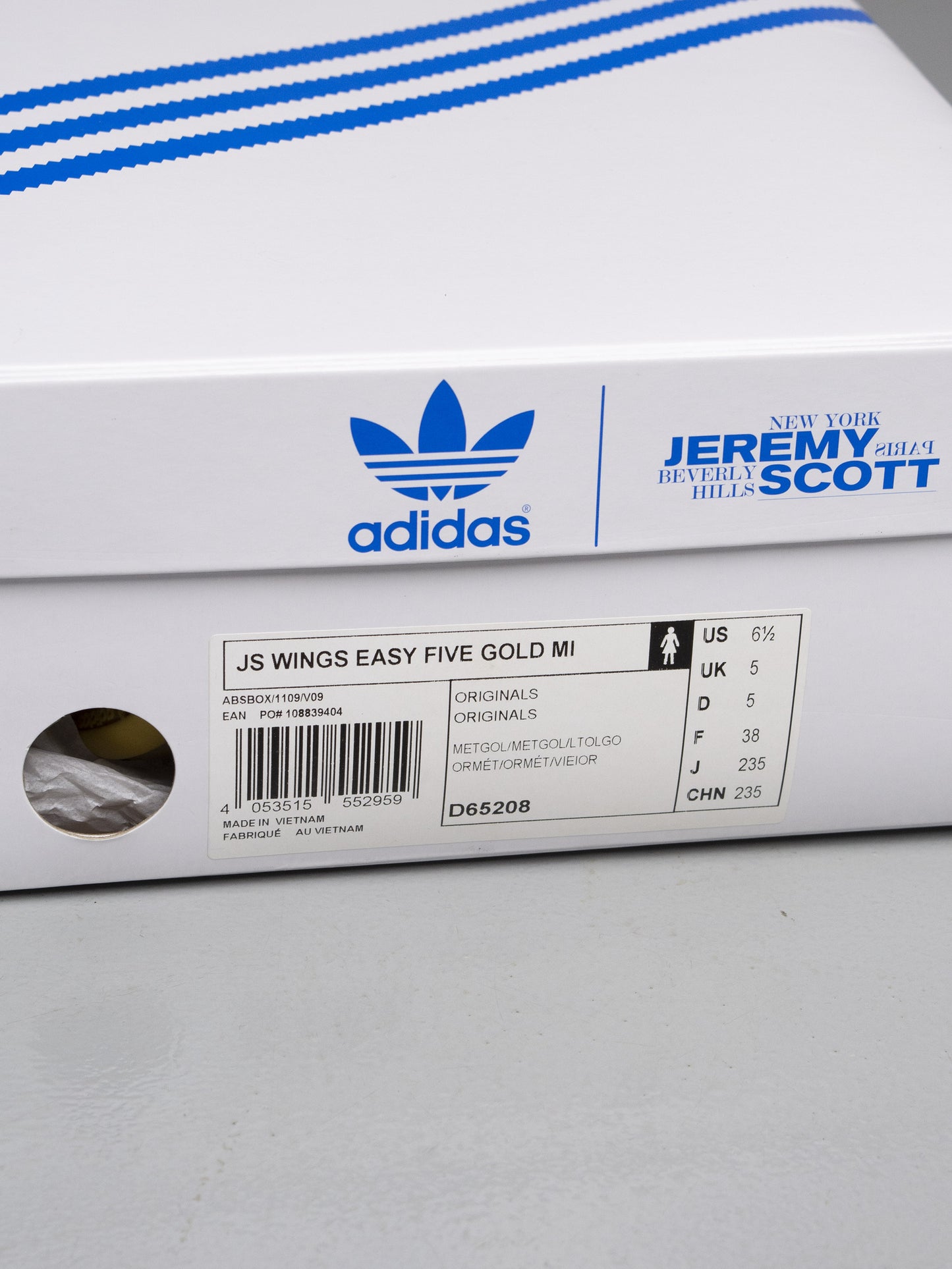 adidas Originals by Jeremy Scott S/S 2014 JS Wings Easy Five Gold - size 38