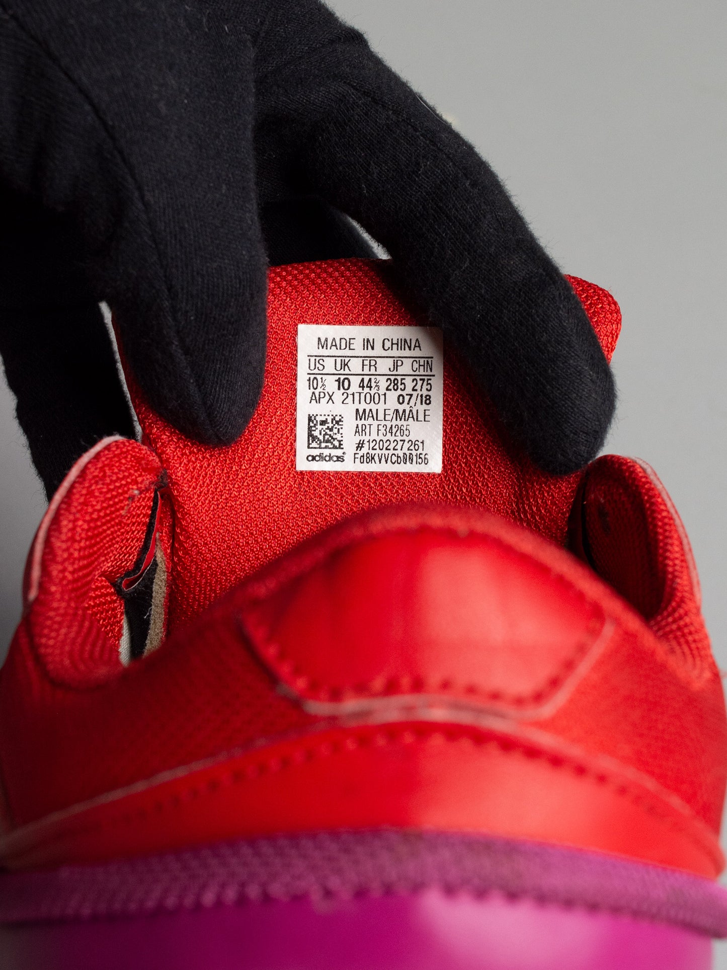 adidas X Raf Simons A/W 2018 RS Ozweego (red/purple) - size 44 2/3
