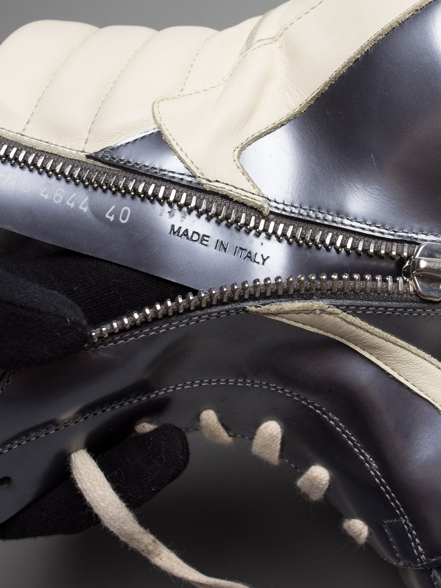 Rick Owens S/S 2015 Dirty Silver Geobasket - size 40
