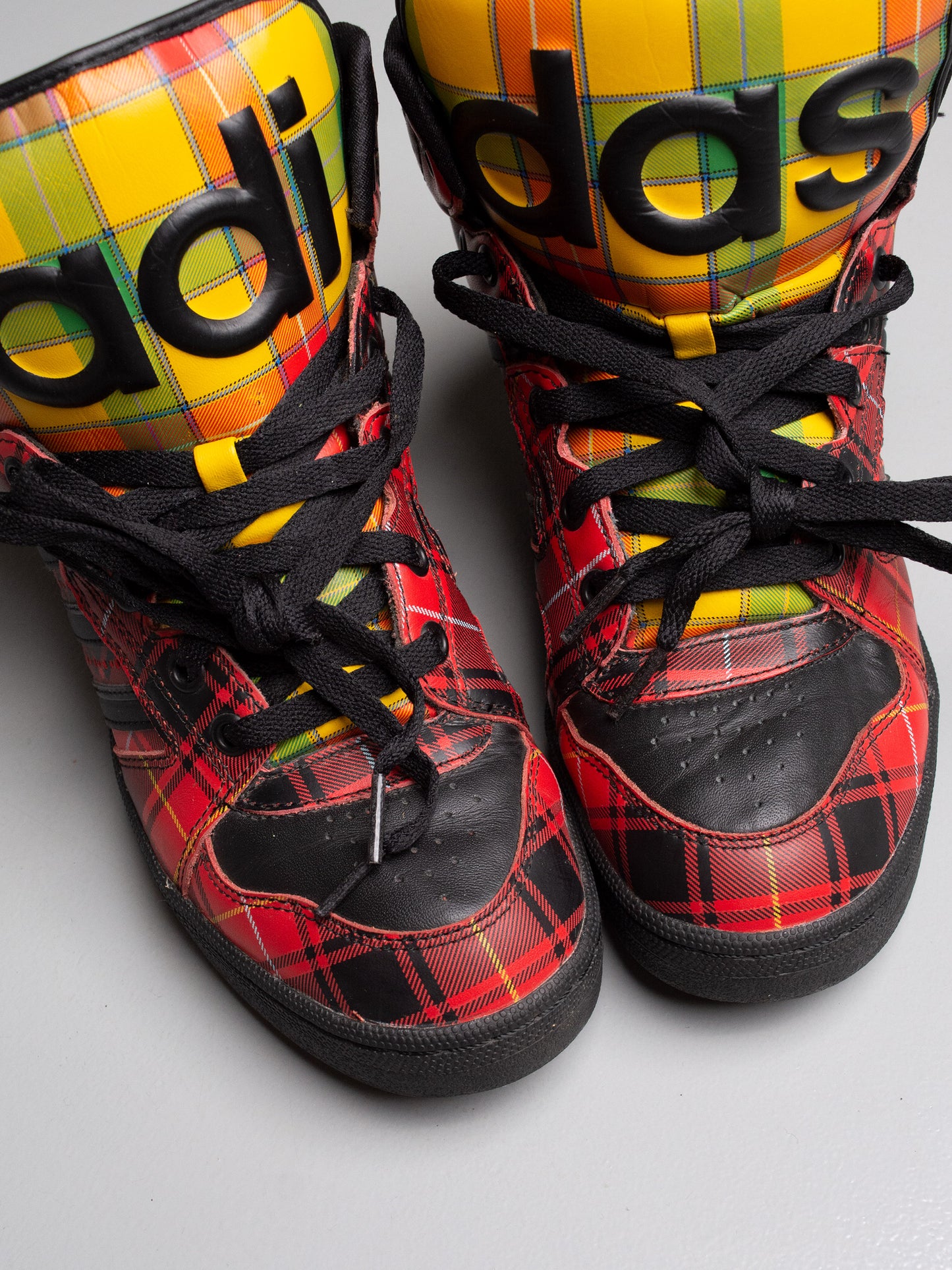 adidas Originals by Jeremy Scott S/S 2013 JS Instinct Hi "Plaid" - size 39 1/3
