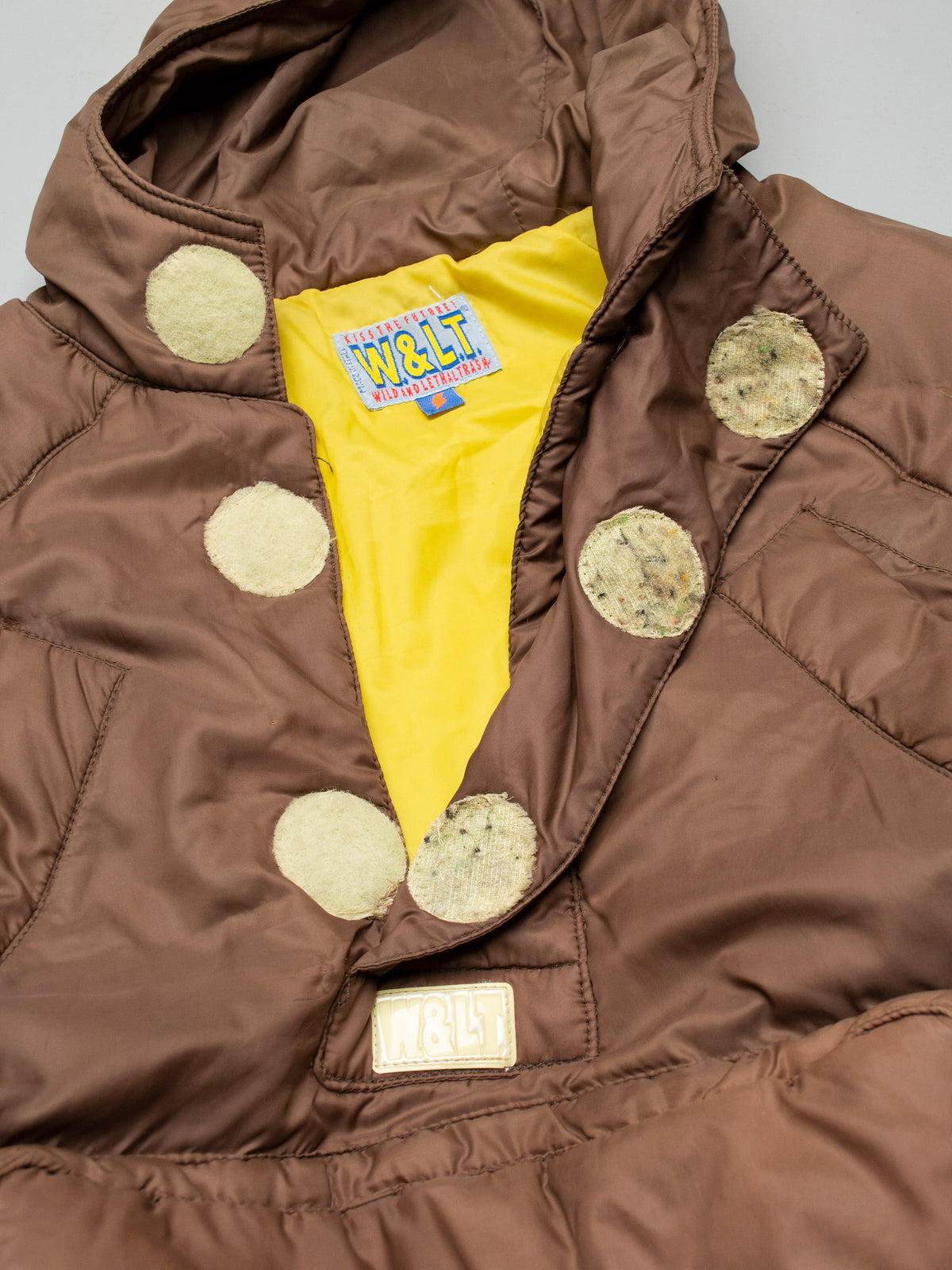 W.&L.T. - A/W 1996 - oversized puffer anorak (brown) - men's size S