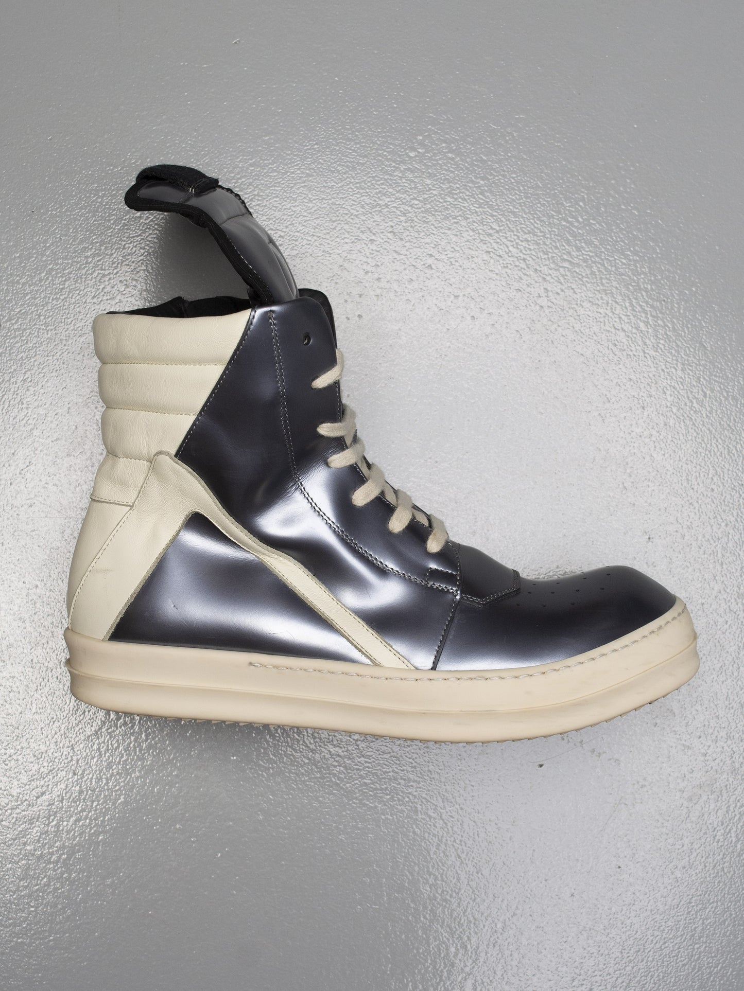 Rick Owens S/S 2015 Dirty Silver Geobasket - size 40