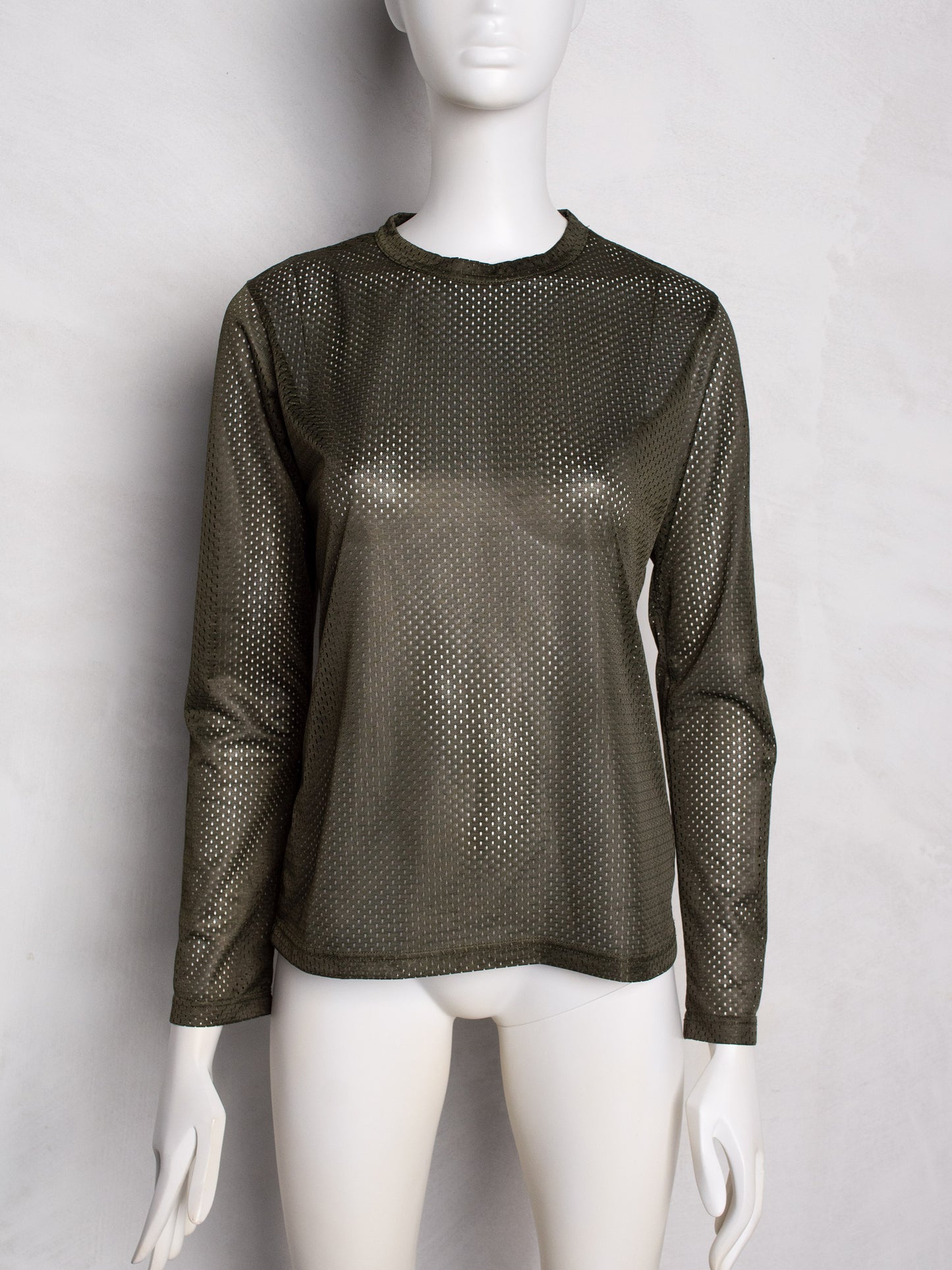 Y-3 S/S 2003 back logo jersey long-sleeve (green) - women's size M