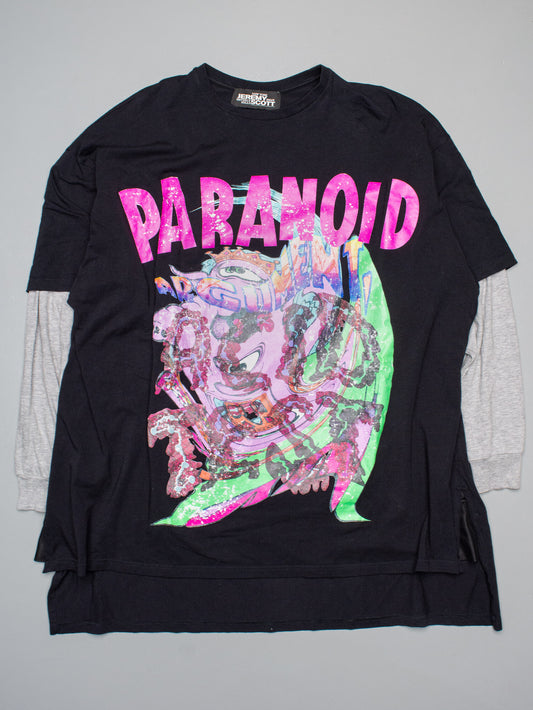 Jeremy Scott S/S 2018 "Paranoid" oversized double sleeve t-shirt - size 40