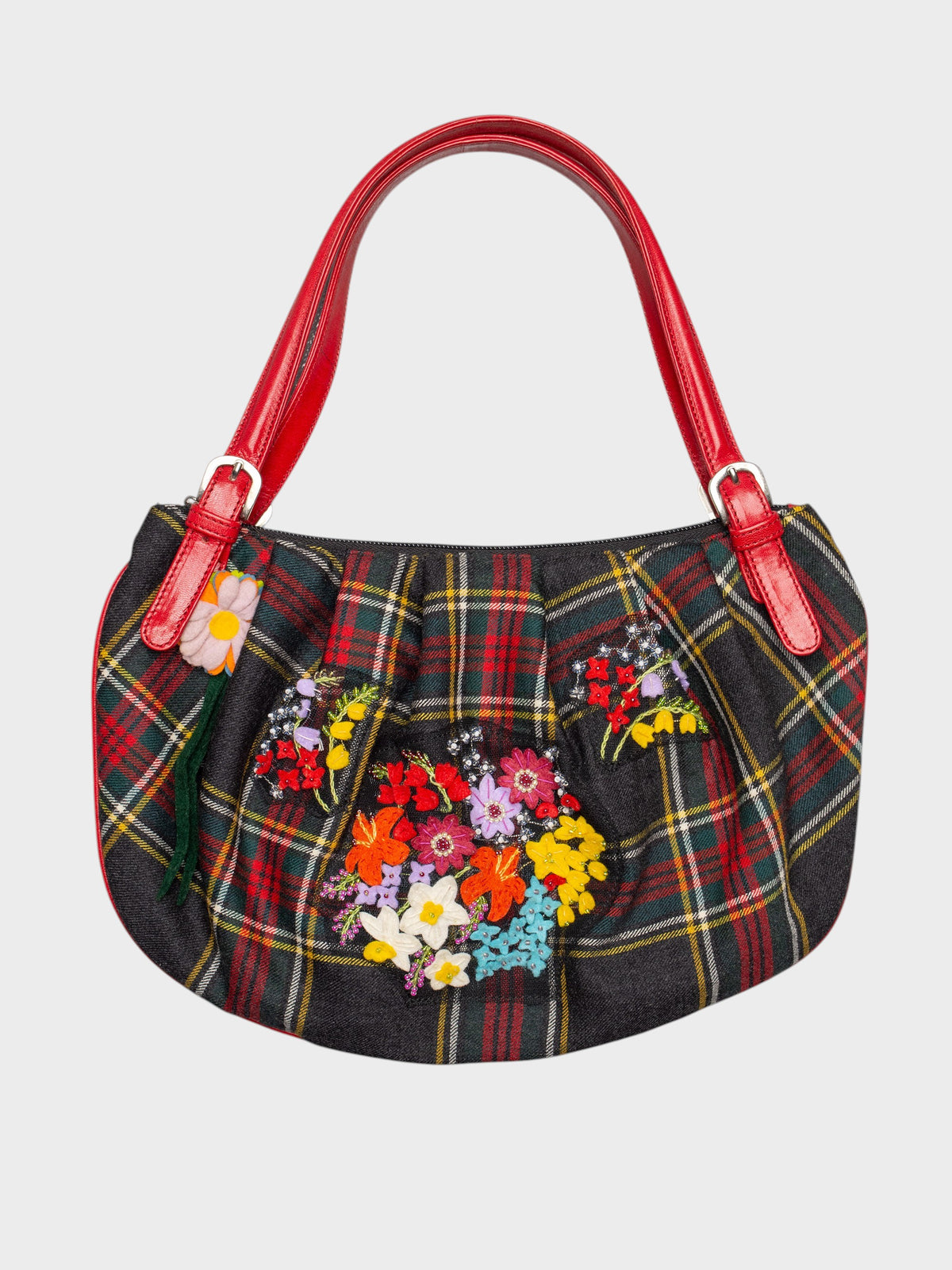 Moschino - vintage - tartan mini handbag