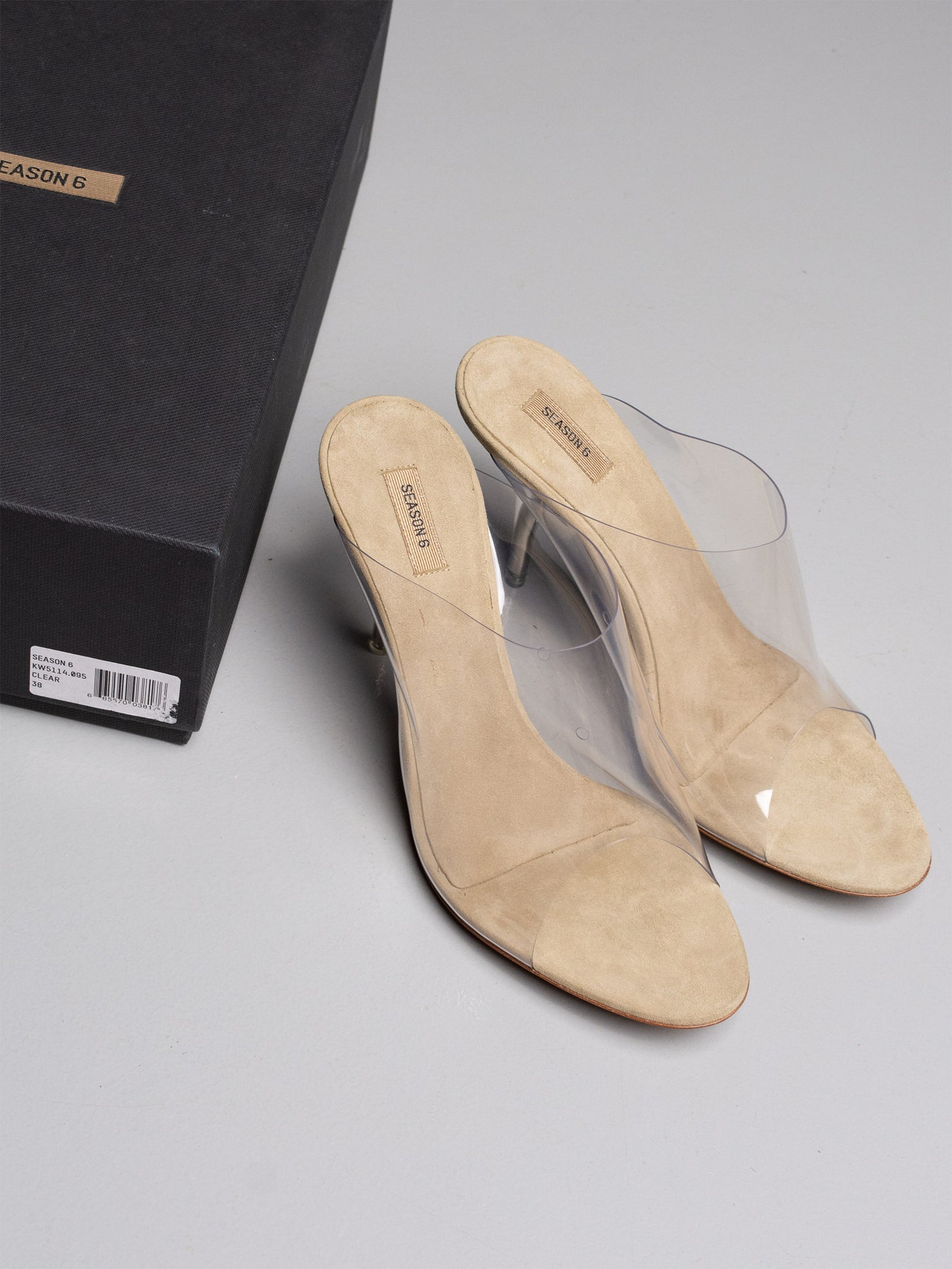 YEEZY Season 6 Clear PVC Mules (90mm heel) - size 38