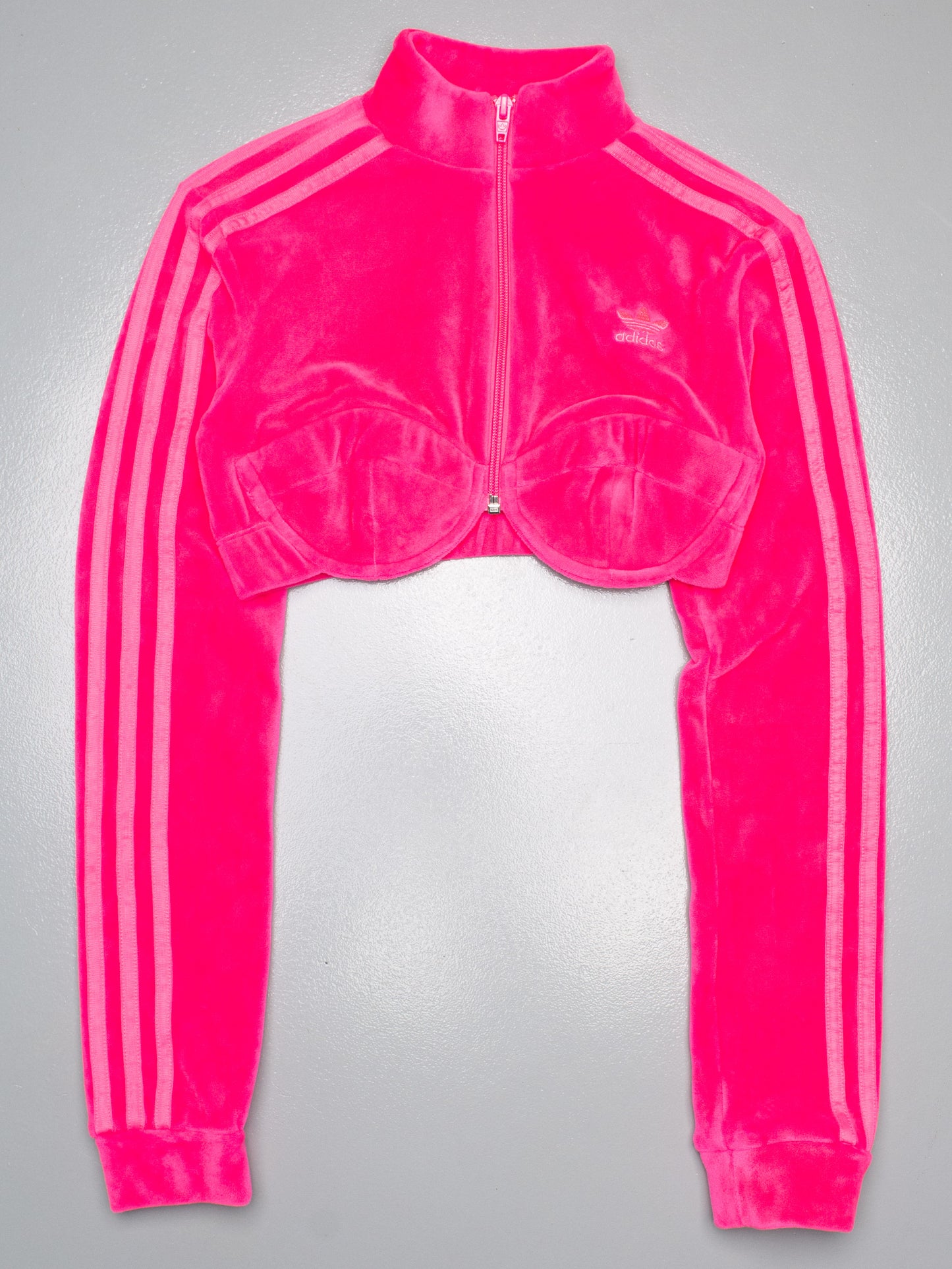 adidas Originals X Jeremy Scott 2021 JS Track Crop Top (pink) - size XS