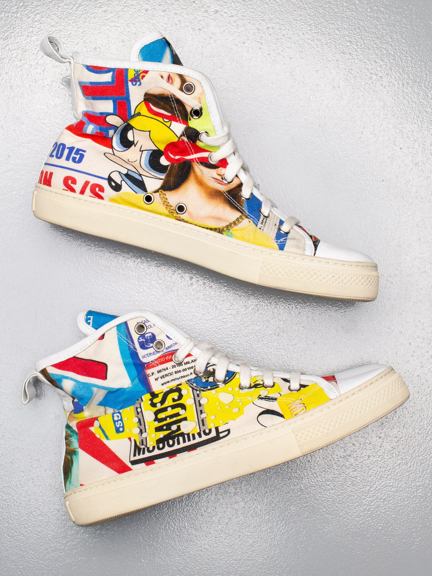 Moschino by Jeremy Scott X The Powerpuff Girls S/S 2016 high top sneaker - size 39
