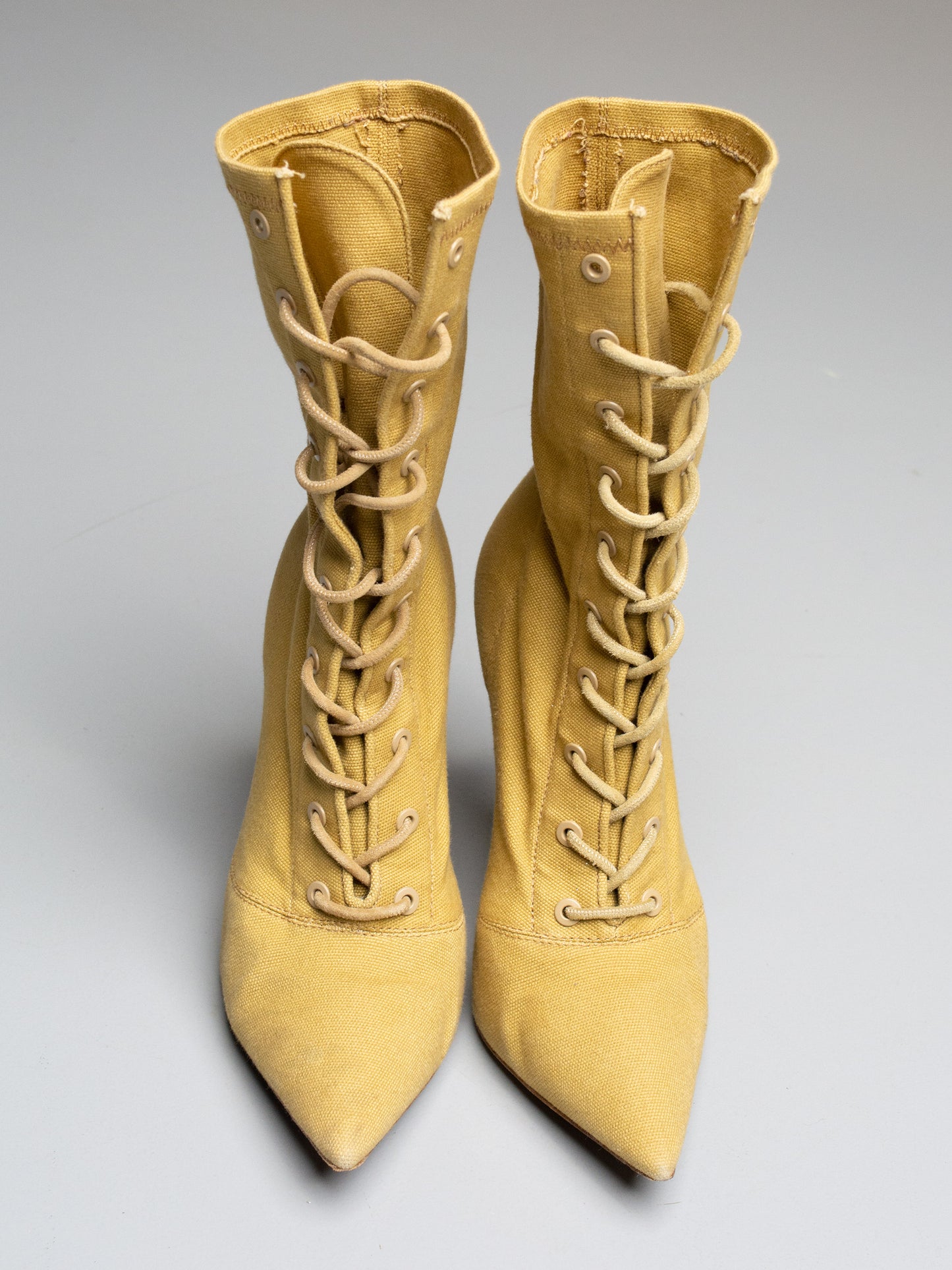 YEEZY Season 6 Dollar Stretch Canvas Lace Up Boot (110mm heel) - size 39