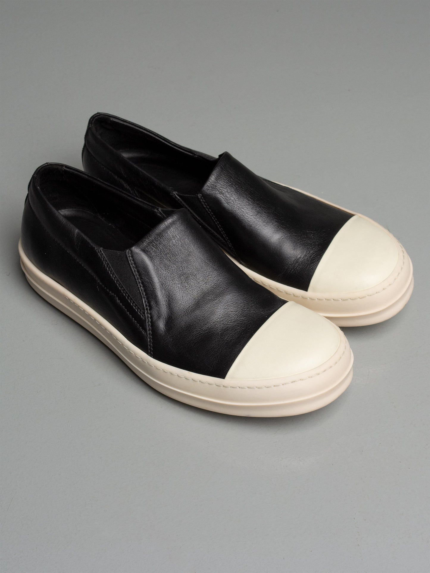 Rick Owens leather boat slip-on sneakers - size 40