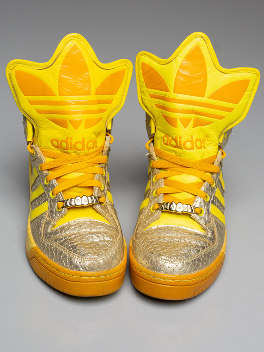 adidas Originals by Jeremy Scott S/S 2010 JS Logo (Metallic Gold/Lemon Peel/High Yellow) - size 42