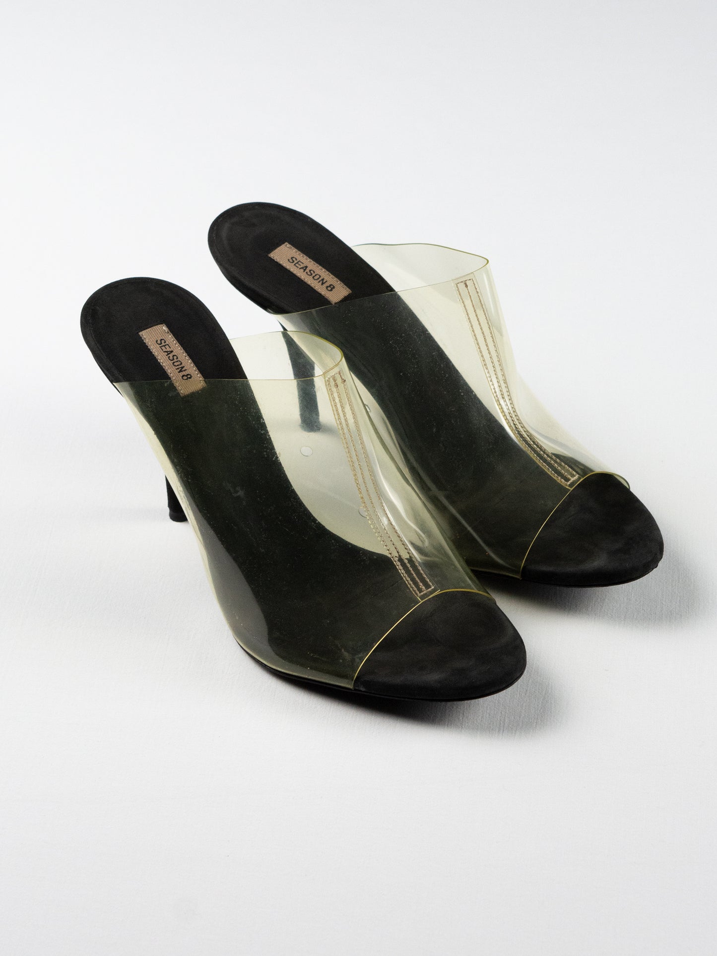 YEEZY Season 8 - Clear & Graphite Soft PVC Mule - 90mm heel - size 38