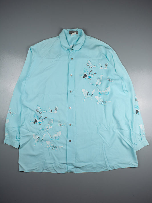 Yohji Yamamoto Pour Homme S/S 1996 butterflies rayon shirt