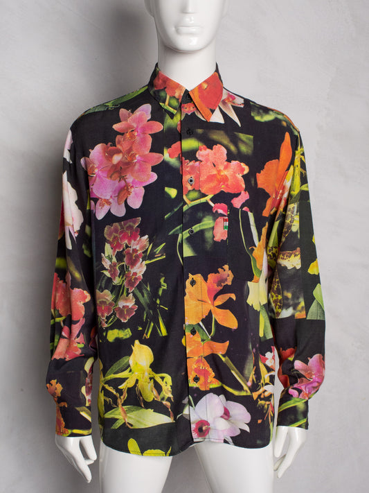 1990's Moschino Jeans men's flower print shirt