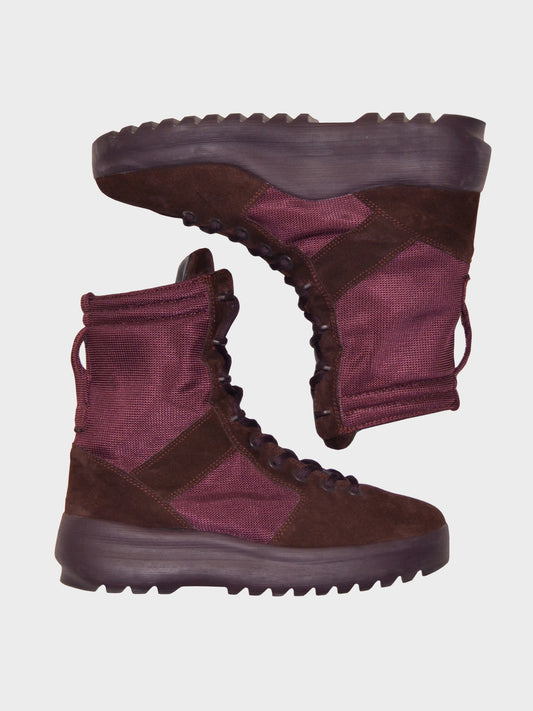 YEEZY Season 6 (2018) - Thick Suede and Nylon Military Boot (Oxblood) - size 41