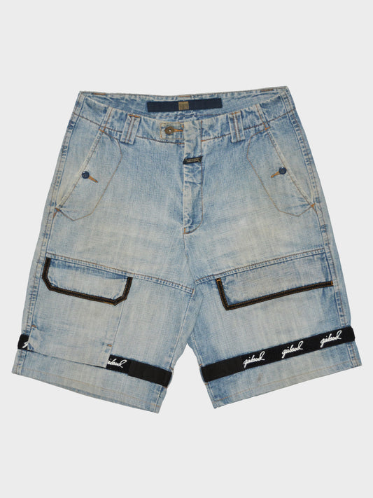 Marithé + François Girbaud - denim shorts with girbaud velcro straps - size 32