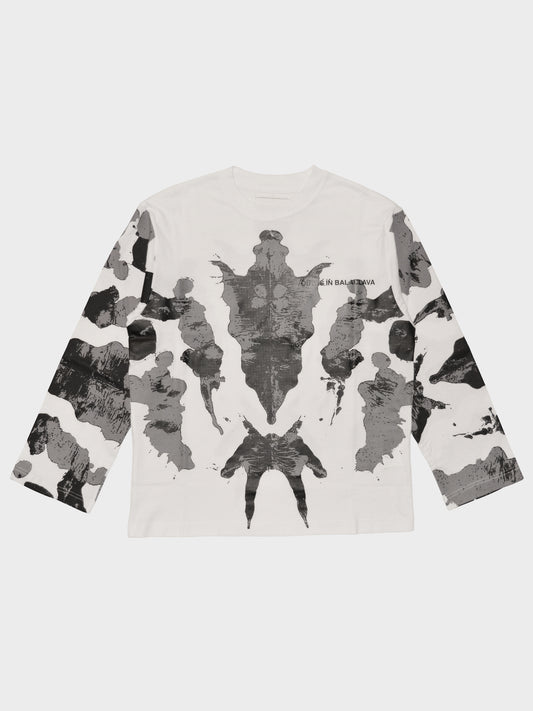 Youths in Balaclava - S/S 2020 - Ink Blot Long-Sleeve T-Shirt (white) - size S