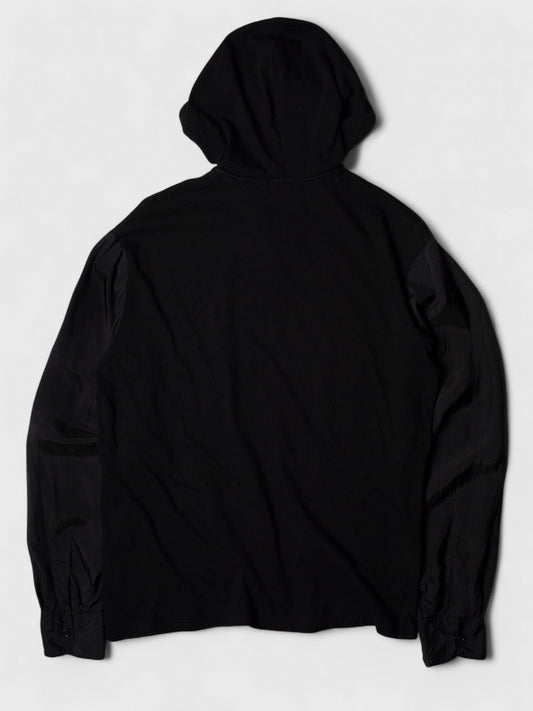 Yohji Yamamoto Pour Homme - S/S 2010 - cotton lightweight hoodie with cupro sleeves - size 3