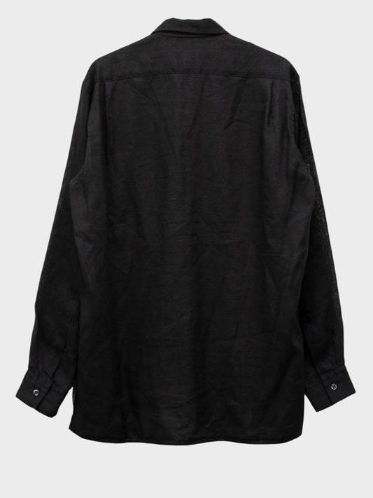 Yohji Yamamoto Pour Homme - ramie double layer shirt - size 3
