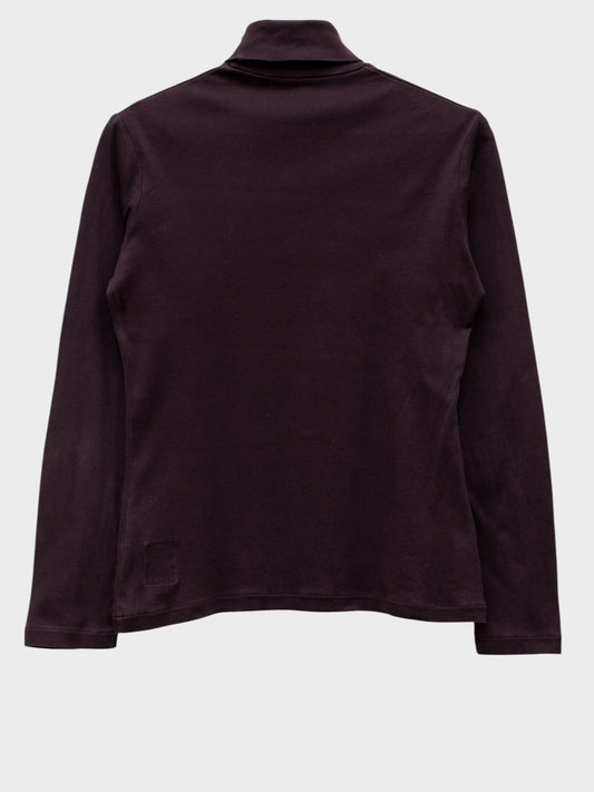 Y-3 - A/W 2003 - women's roll neck long-sleeve t-shirt (burgundy) - size S