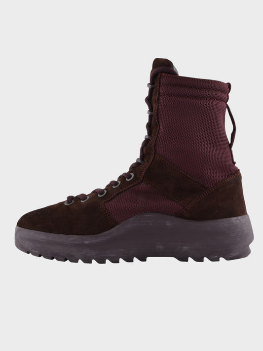 YEEZY Season 6 (2018) - Thick Suede and Nylon Military Boot (Oxblood) - size 42