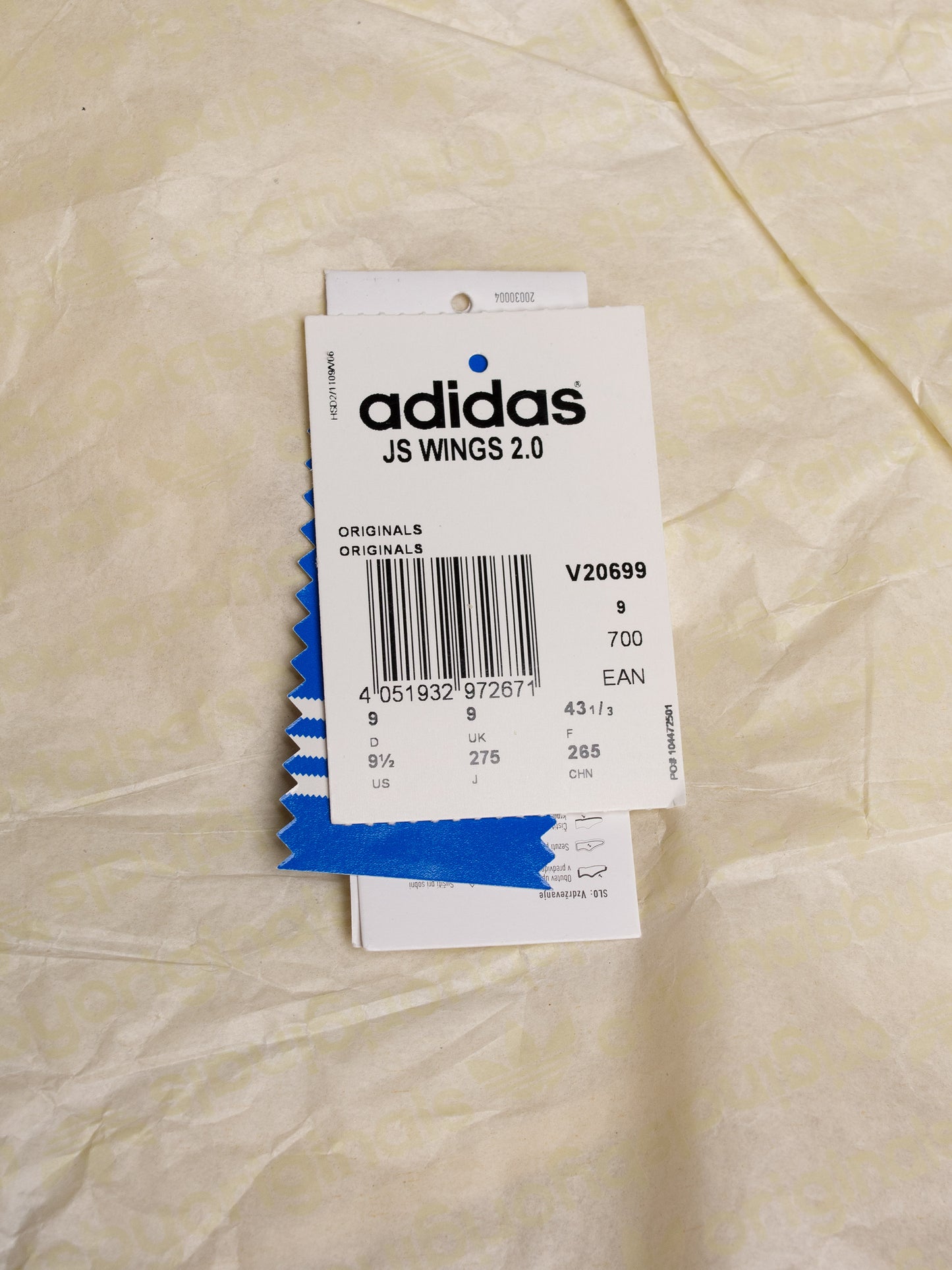 adidas Originals by Jeremy Scott X 2NE1 S/S 2012 JS Wings 2.0 "Satin" - size 43 1/3
