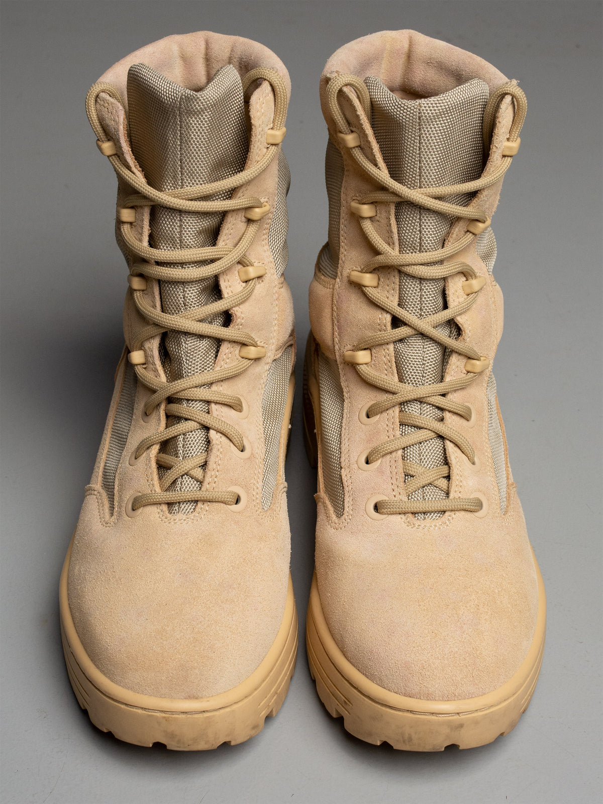 YEEZY Season 4 Sand Nylon and Thick Suede Combat Boots - size 43