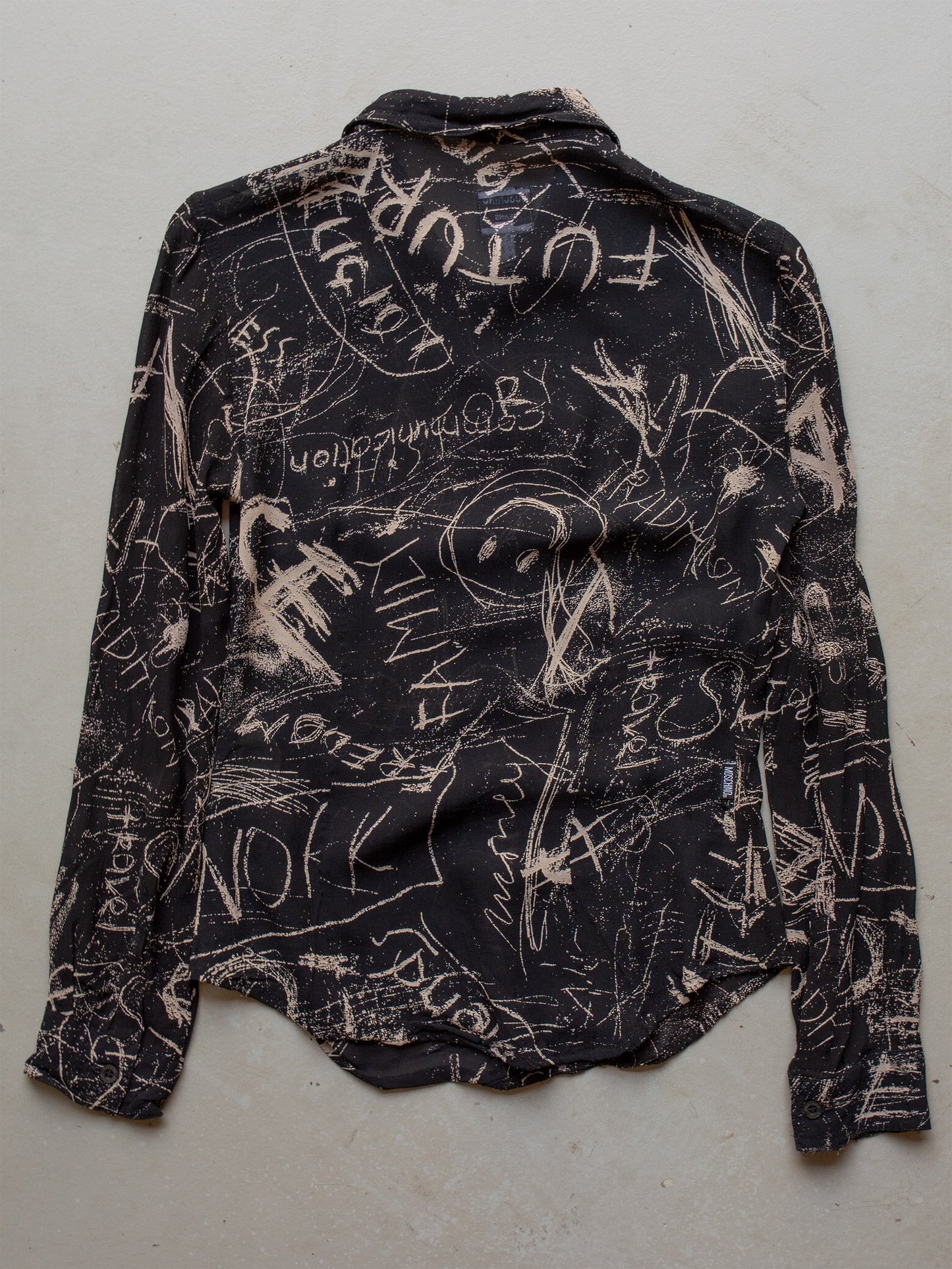 1990's Moschino Jeans blackboard sheer shirt - size 42IT