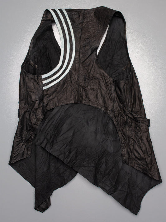 Y-3 S/S 2011 wrinkled leather vest - size M
