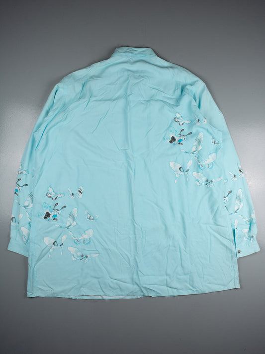 Yohji Yamamoto Pour Homme S/S 1996 butterflies rayon shirt - size M