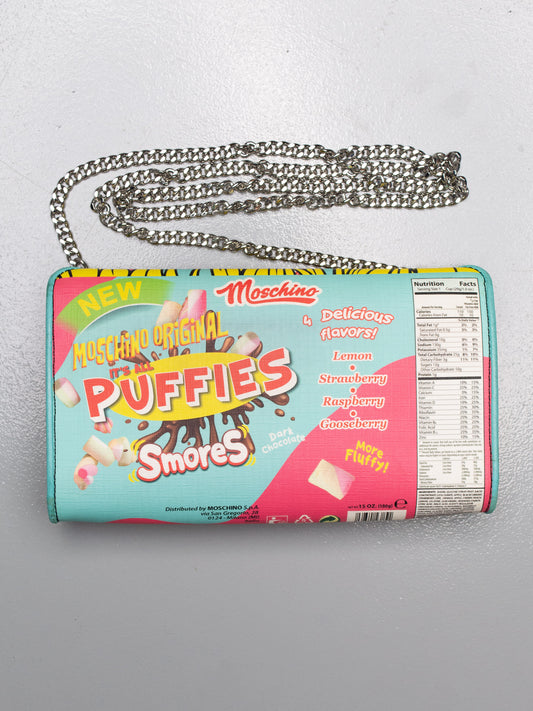 Moschino X Ben Frost A/W 2018 SmoreS leather chain clutch bag