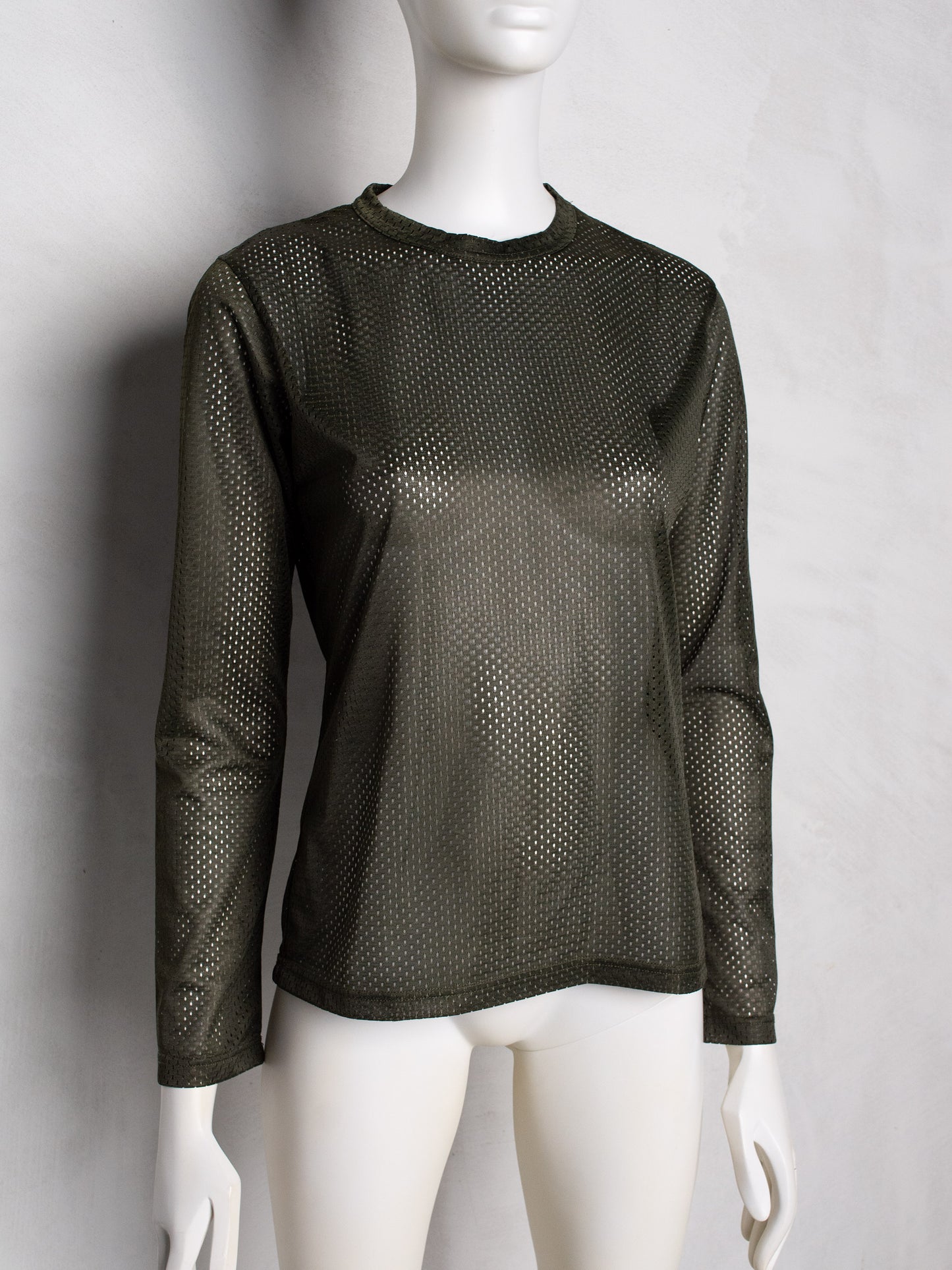 Y-3 S/S 2003 back logo jersey long-sleeve (green) - women's size M